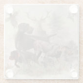 Duitse buitenloods Wirehaire Pointer Tapestry Glazen Onderzetter (Achterkant)