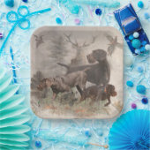 Duitse buitenloods Wirehaire Pointer Tapestry Papieren Bordje (Feest)