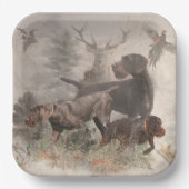 Duitse buitenloods Wirehaire Pointer Tapestry Papieren Bordje (Voorkant)