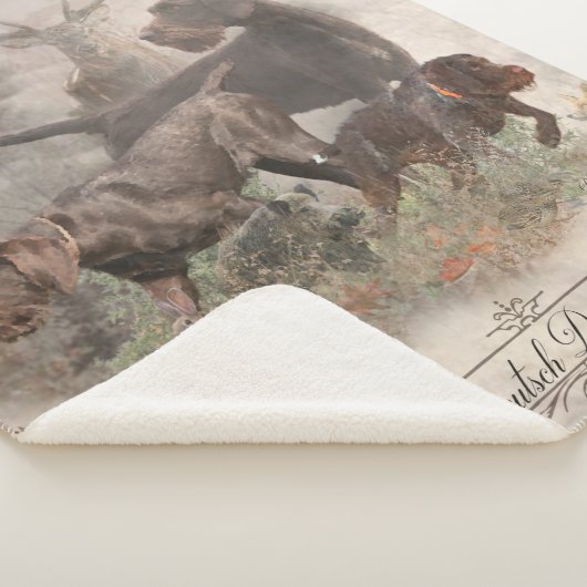 Duitse buitenloods Wirehaire Pointer Tapestry Sherpa Deken (3/4)