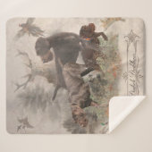 Duitse buitenloods Wirehaire Pointer Tapestry Sherpa Deken (Voorkant (horizontaal))