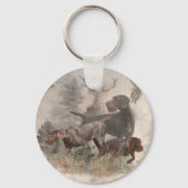 Duitse buitenloods Wirehaire Pointer Tapestry Sleutelhanger (Voorkant)