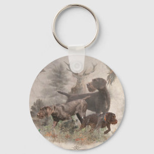 Duitse buitenloods Wirehaire Pointer Tapestry Sleutelhanger