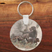 Duitse buitenloods Wirehaire Pointer Tapestry Sleutelhanger (Voorkant)