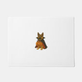 Duitse Bulldog Halloween Hond in Vampier Kostuum W Deurmat (Voorkant)