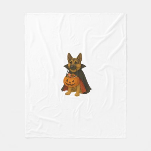 Duitse Bulldog Halloween Hond in Vampier Kostuum W Fleece Deken (Voorkant)