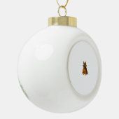 Duitse Bulldog Halloween Hond in Vampier Kostuum W Keramische Bal Ornament (Links)