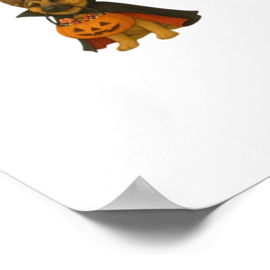 Duitse Bulldog Halloween Hond in Vampier Kostuum W Poster (Hoek)