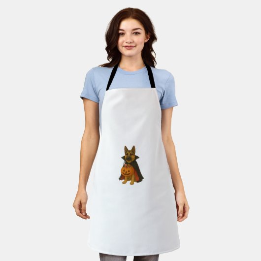 Duitse Bulldog Halloween Hond in Vampier Kostuum W Schort (Gedragen)