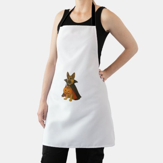 Duitse Bulldog Halloween Hond in Vampier Kostuum W Schort (Insitu)