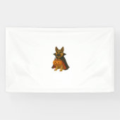 Duitse Bulldog Halloween Hond in Vampier Kostuum W Spandoek (Horizontaal)