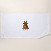 Duitse Bulldog Halloween Hond in Vampier Kostuum W Strandlaken (Voorkant)