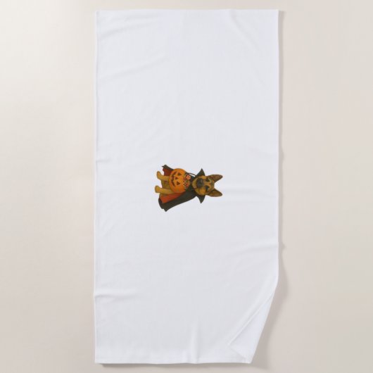 Duitse Bulldog Halloween Hond in Vampier Kostuum W Strandlaken (Voorkant)