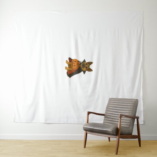 Duitse Bulldog Halloween Hond in Vampier Kostuum W Wandkleed (In Situ (horizontaal))