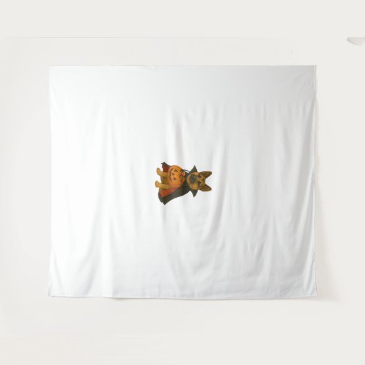 Duitse Bulldog Halloween Hond in Vampier Kostuum W Wandkleed (Voorkant (horizontaal))