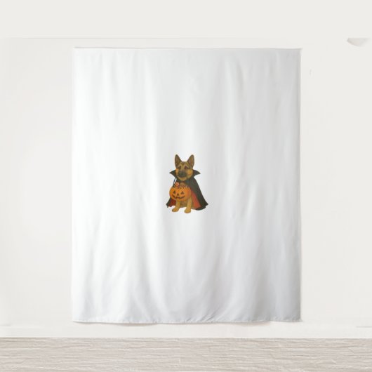 Duitse Bulldog Halloween Hond in Vampier Kostuum W Wandkleed (Voorkant)