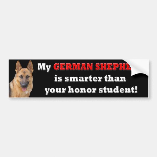 Duitse Bumpersticker Honor Student Shepherd (Voorkant)