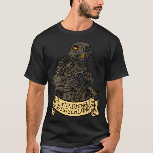 Duitse Bundeswehr Soldaat Strijdkrachten van Duits T-shirt (Voorkant)