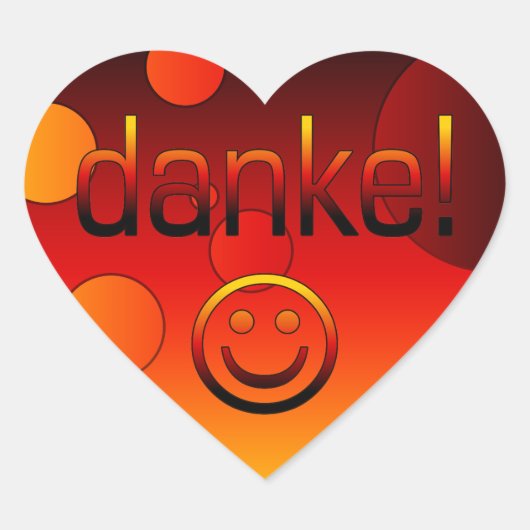 Duitse cadeautjes : bedankt / Danke Face Hart Sticker (Voorkant)