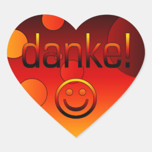 Duitse cadeautjes : bedankt / Danke Face Hart Sticker