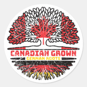 Duitse Canadese vlag voor boomstammen in Canada Ronde Sticker