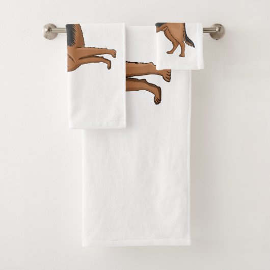 Duitse cartoon herder bad handdoek (Insitu)