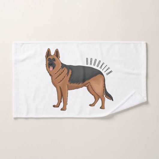 Duitse cartoon herder bad handdoek (Handdoek)