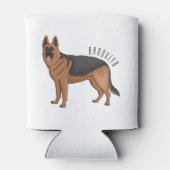 Duitse cartoon herder blikjeskoeler (Achterkant)