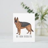 Duitse cartoon herder briefkaart (Staand voorkant)