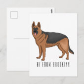 Duitse cartoon herder briefkaart (Voorkant / Achterkant)
