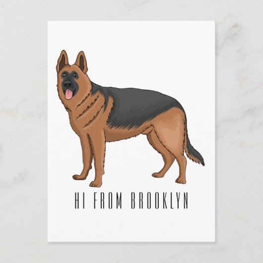 Duitse cartoon herder briefkaart (Voorkant)
