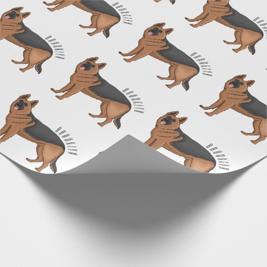 Duitse cartoon herder cadeaupapier (Hoek)