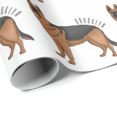 Duitse cartoon herder cadeaupapier (Rol Hoek)