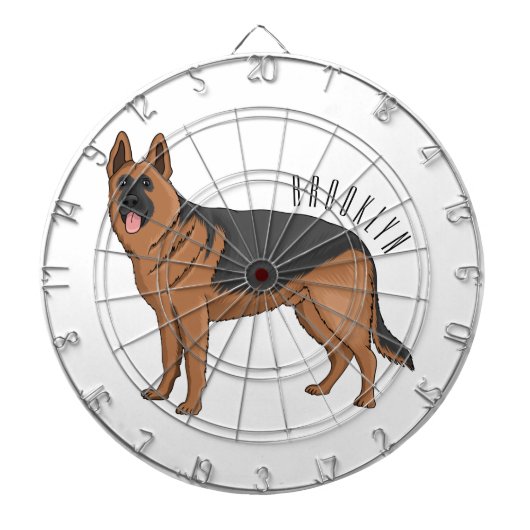 Duitse cartoon herder dartbord (Voorkant)