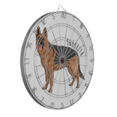 Duitse cartoon herder dartbord (Voorkant Links)