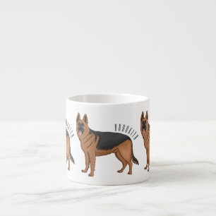 Duitse cartoon herder espresso kop