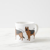 Duitse cartoon herder espresso kop (Voorkant rechts)