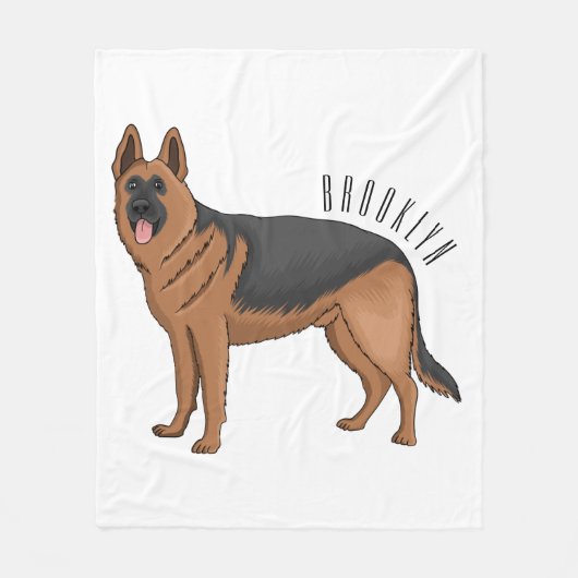 Duitse cartoon herder fleece deken (Voorkant)
