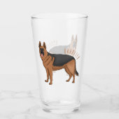 Duitse cartoon herder glas (Voorkant)