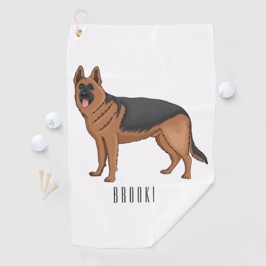 Duitse cartoon herder golfhanddoek (Insitu)