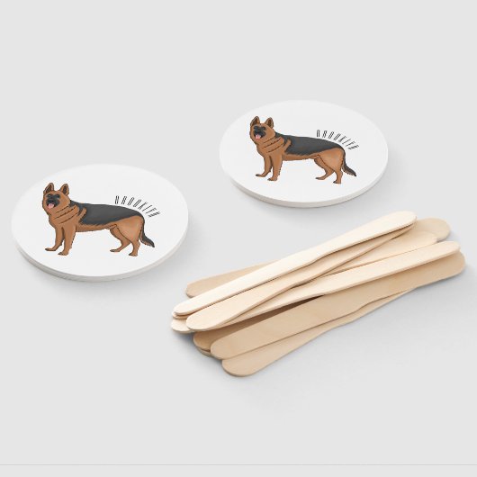 Duitse cartoon herder handwaaier (Niet-gemonteerd)