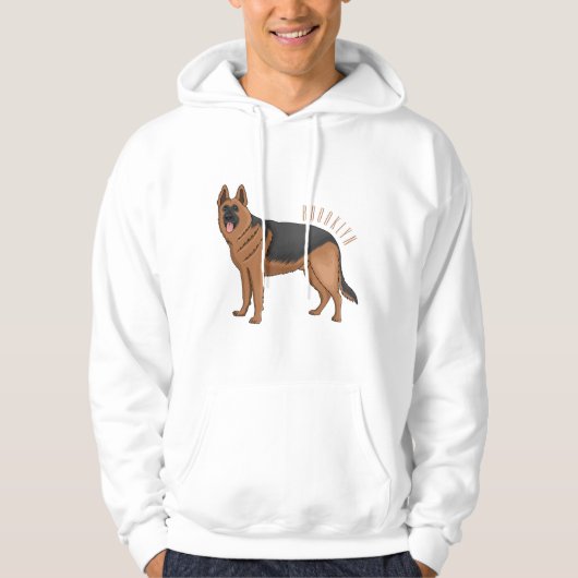 Duitse cartoon herder hoodie (Voorkant)