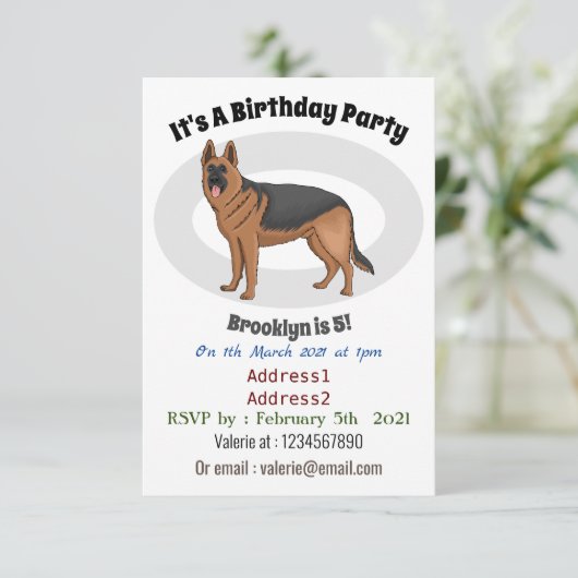 Duitse cartoon herder kaart (Staand voorkant)