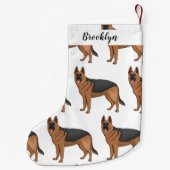 Duitse cartoon herder kleine kerstsok (Achterkant)