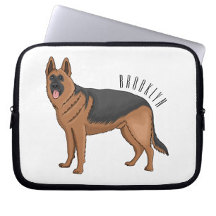Duitse cartoon herder laptop sleeve