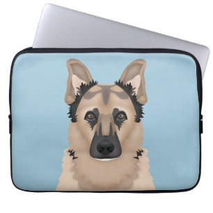 duitse cartoon herder laptop sleeve