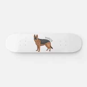 Duitse cartoon herder persoonlijk skateboard