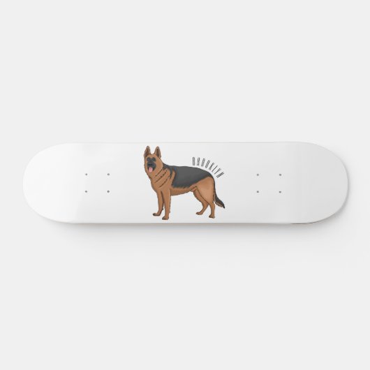 Duitse cartoon herder persoonlijk skateboard (Horizontaal)