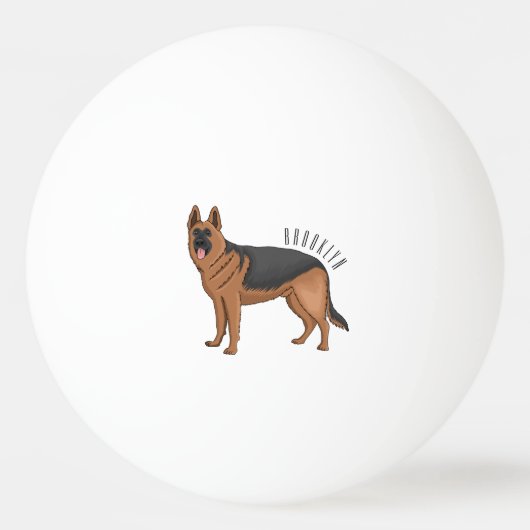 Duitse cartoon herder pingpongbal (Voorkant)