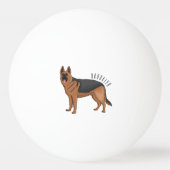 Duitse cartoon herder pingpongbal (Achterkant)